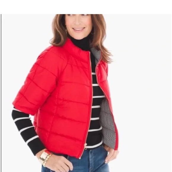 Chico's Crop Sleeve Puffer Jacket - Picture 6 of 6